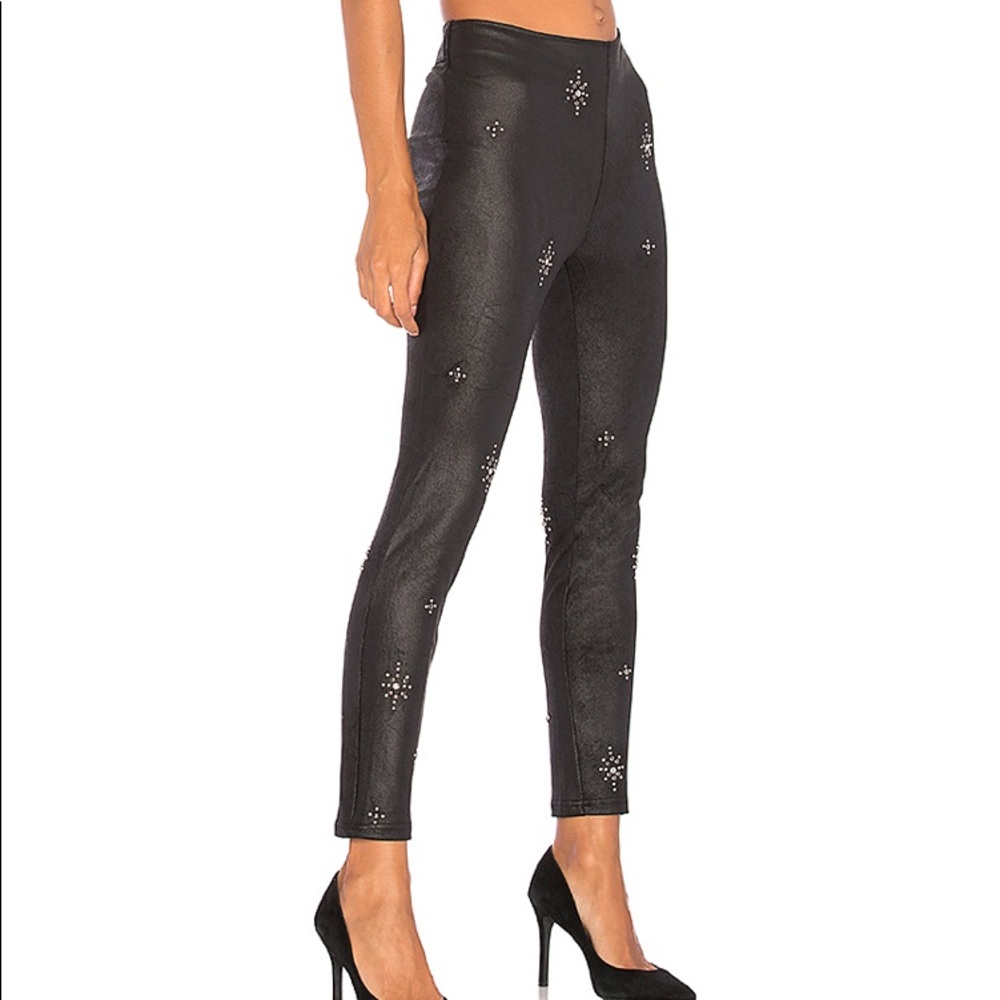 Free People Embellished Vegan Skinny Pant Black - Picture 3 of 12